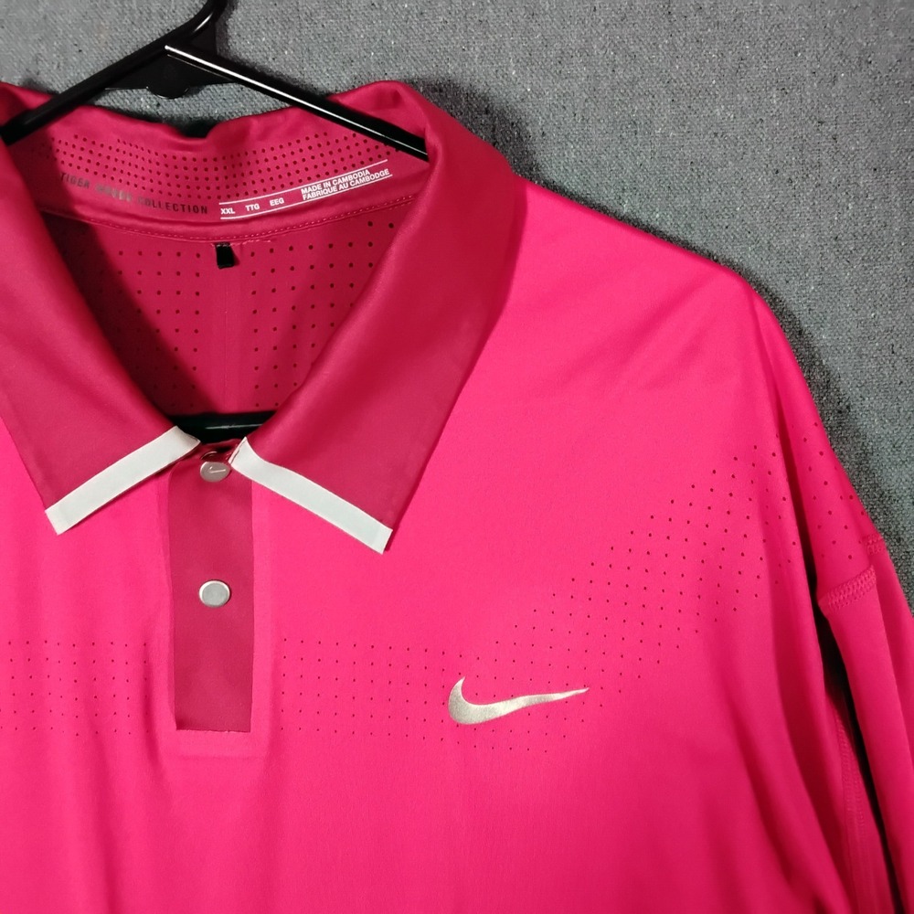 Nike Tiger Woods Collection Golf Polo Shirt Mens XXL RED Dri-Fit adv Performance - Picture 1 of 10
